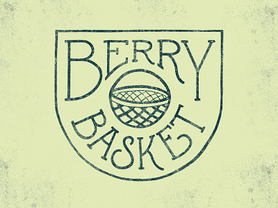 Berry basket. hand lettering illustration logo print