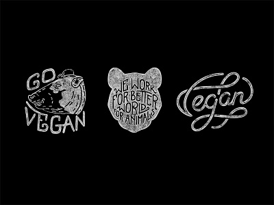 Set of designs for vegan shop. calligraphy goshawaf illustration lettering print леттеринг