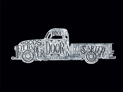 Lettering truck print.