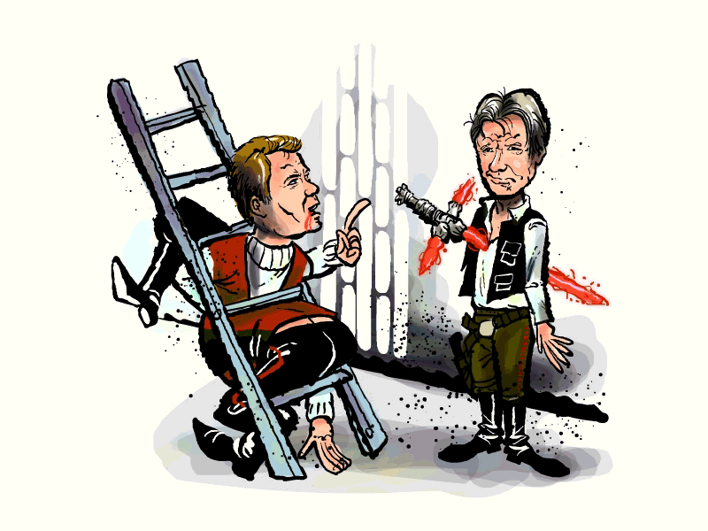 Capt. Kirk give Han Solo Belated Advice.