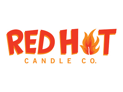Red Hot! branding candles fire hot logo logos logotype tyopgraphy