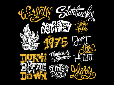 2016 😁 🎉 black custom type dont bring me down gold hand lettering handlettering lettering typography vector