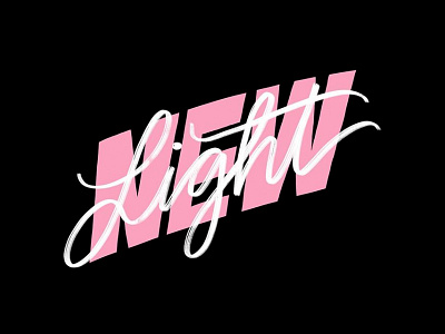 New Light - John Mayer black design graphic design hand lettering johnmayer lettering music newlight pink procreate script typography