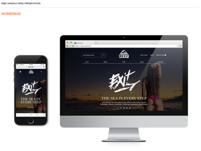 Reef Sandals Website Design footwear mobile design reef sd portfolio visual design web design