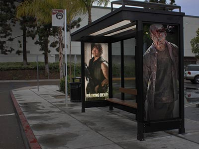Walking Dead Bus Stop Signage bus stop poster sd portfolio walking dead zombies