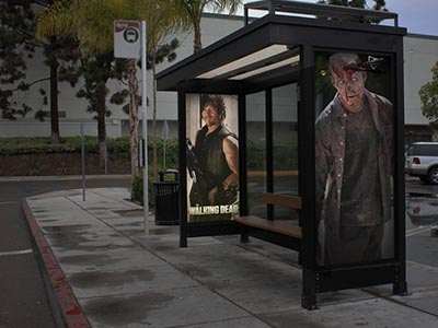 Walking Dead Bus Stop Signage