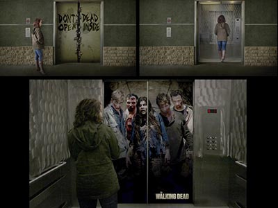 Walking Dead Elevator Advertisement advertising elevator sd portfolio walking dead zombies