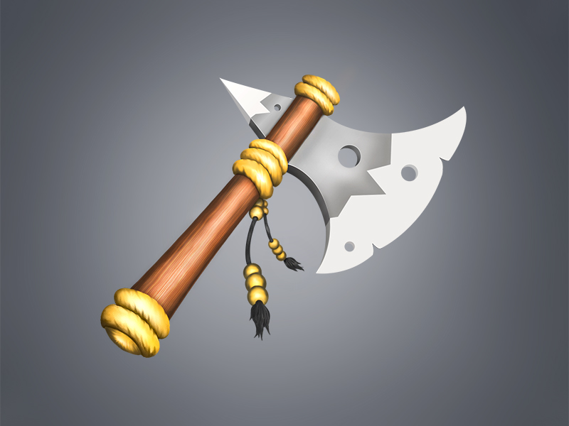 Fantasy axe 2d art axe battle ax digital painting drawing fantasy gold icon illustration photoshop sketch
