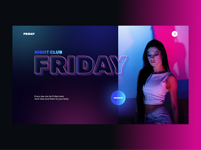 Night Club Website Concept friday gradient night club photoshop ui website