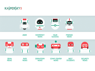 Kaspersky Lab Robots 2d character creature flat illustration kaspersky laslow robot