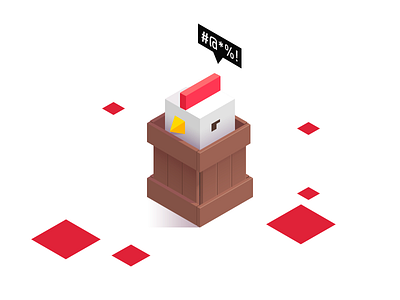 CSS Wars 2d animal blood character chicken code css cube flat icon illustration isometric