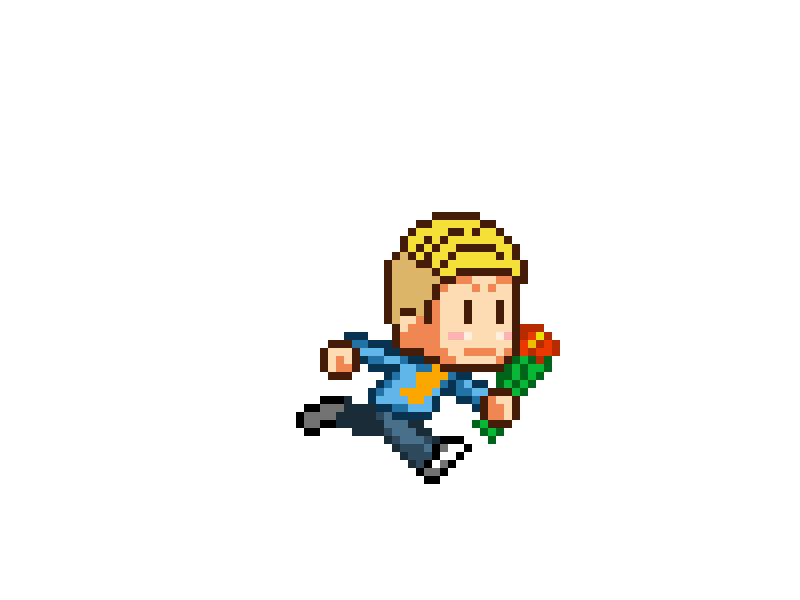 Running Boy 2d animation boy character flowers pixel pixelart run