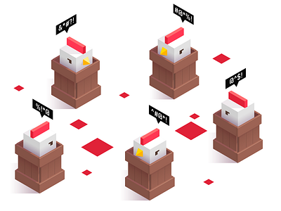 CSS Wars 2d animal blood character chicken creature css cube icon illustration isometric