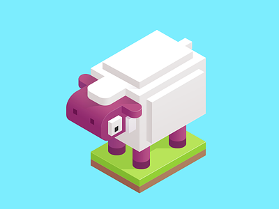 Cubic Sheep character code component creature evilmartians grass icon illustration isometric mobile ruby sheep