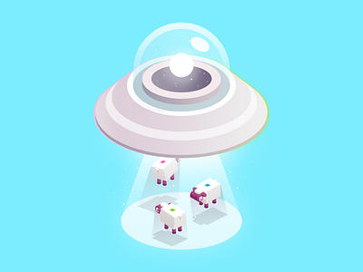 UFO character code component creature evilmartians icon illustration isometric mobile ruby sheep ufo
