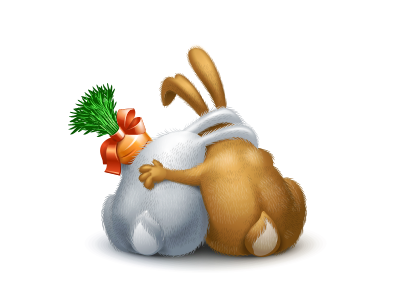 St Valentine carrot gift hares icon rabbit virtual vkontakte