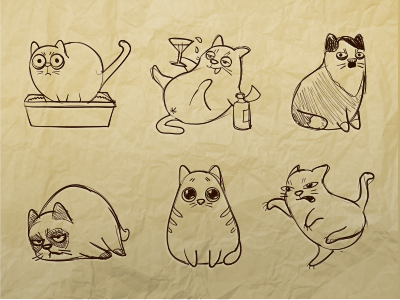 Meow Sketches sketch cat kitten kitty icon iconka grumpy hitler fight beg drunk