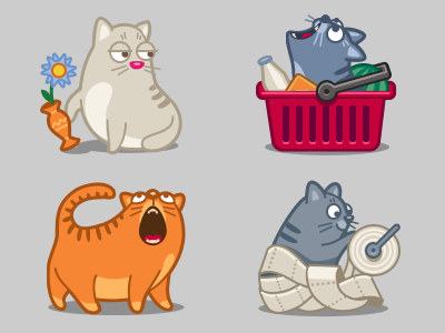 Kitty kitty cat cat meow flower rascal cart toilet paper buy food icon iconka