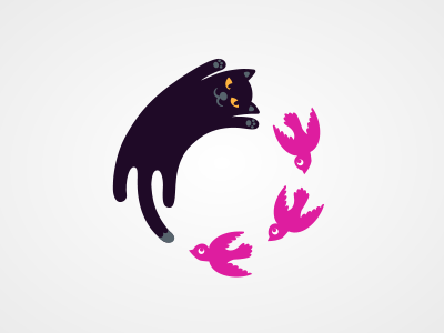 Chase bird cat chase iconka logo