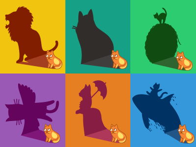 Dark Side of The Cat ball cat fly free icon iconka kitty lady lion ride shadow whale