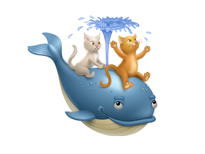 Virtual gift for MirTesen.ru cat fish fountain friendship icon iconka mirtesen virtual gift whale