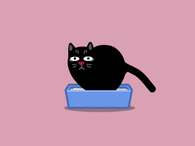 King On The Throne animation black cat gif iconka tray