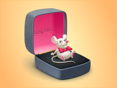 Engagement mouse animal bow box gift mouse pet propose wedding