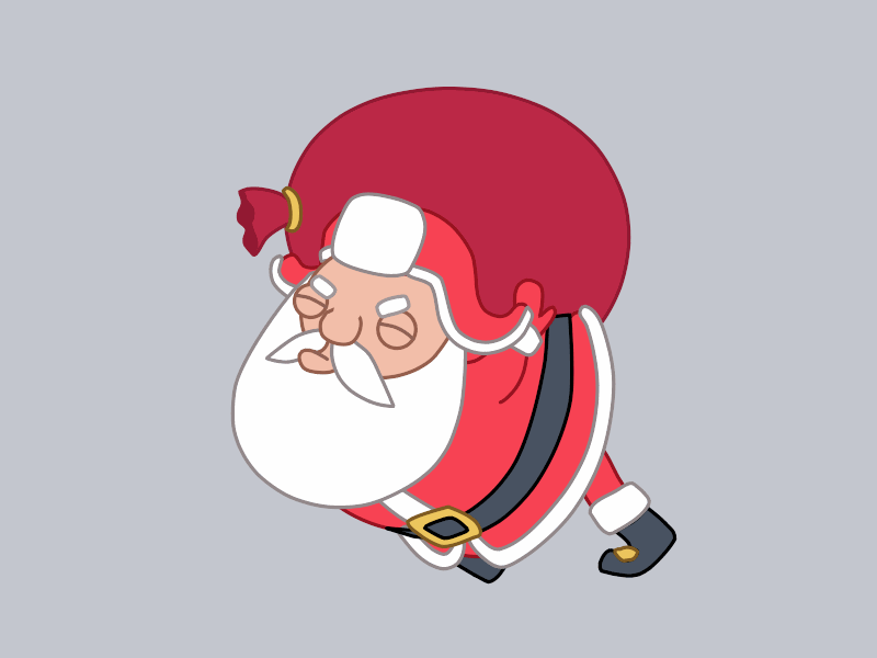 Santa walking cycle santa xmas christmas gift animation walking cycle gif present holiday