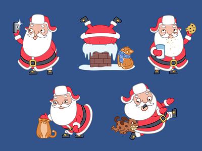 Santa's coming to town cat christmas cookie dog gift holiday pet present santa selfie sticker xmas