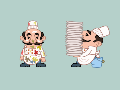 It's cleaning time cook chef dirty clean dishes bucket kitchen sticker character animation gif