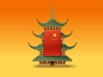 Chinese flag chinese flag icon iconka icons lantern pagoda