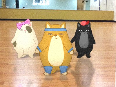 Shake you fats! animal animation cartoon cat fitness gif gym sport teodor toon