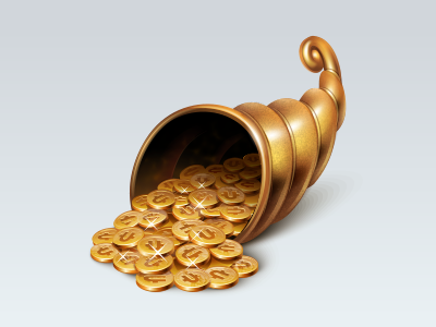 Cornucopia cornucopia gift gold horn of plenty icon iconka icons money virtual