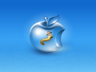 Alpen Apple apple glass hat icon iconka icons moustache worm