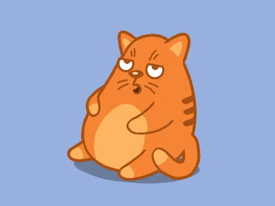 Oh excuse me animation burp cat cute fat food funny