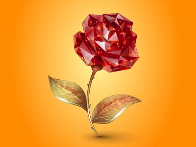 Ruby Rose diamond flower gem gift gold icon iconka icons rose ruby virtual