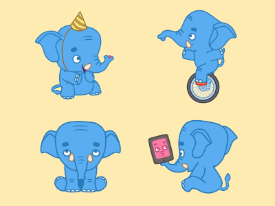 Edmund The Elephant animal animation chat elephant gif icon party sticker videochat