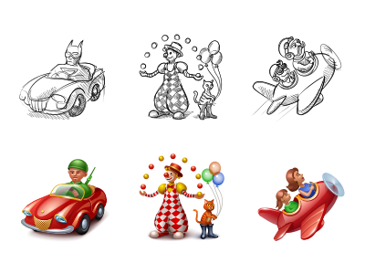 Icons for Dedmoroz.ru airplane baloons batman car cat children clown daughter flight gift gifts iconka icons kid kids mother soldier toys