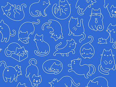 Cat Pattern animal background cat character kitty outline pattern pet