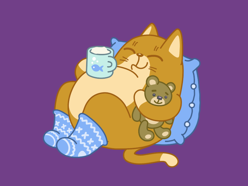 Essence of coziness animal cat character cozy drink milk pet purr sleep socks teddy bear warm