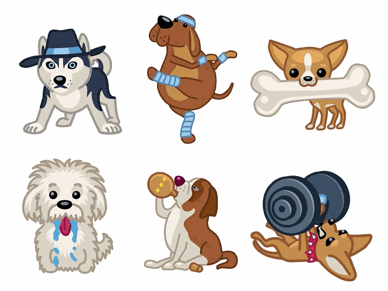 Bark Your Troubles Away animal animation character dog drink fitness food gif sport sticker
