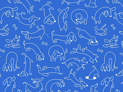Dachshunds Pattern animal breed character dachshund dog pattern pet seamless texture tile
