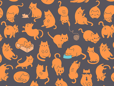 Meowers Pattern animal background cat character pattern pet seamless tile