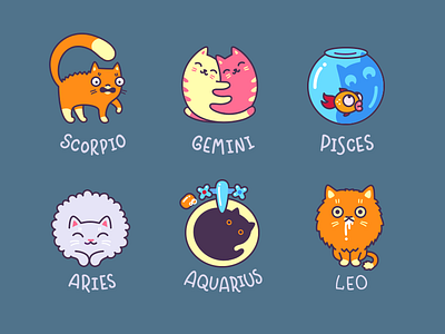 Cat Zodiac animal astrology cat icon illustration pet sign zodiac