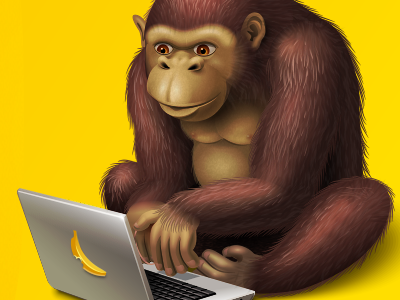 Gorilla character for GoldBook