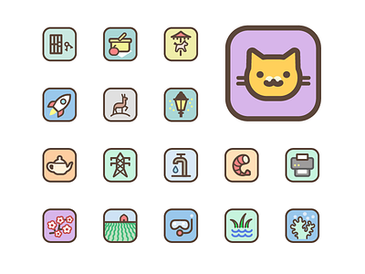 Icons for Mapzen Maps cartography cat geo icon landmark location map