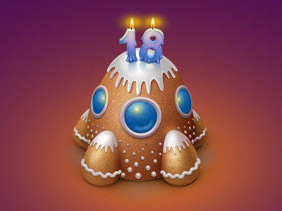 Cake for Vkontakte cake candle gift icon iconka rocket virtual