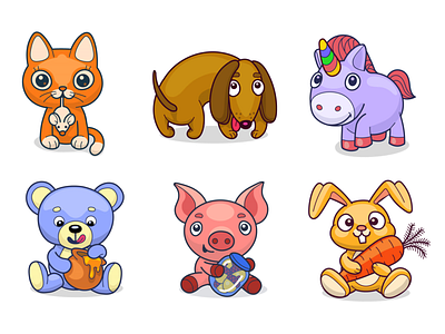 Toy Animal Virtual Gifts animal character icon icons illustration pet sticker vector virtual virtual gift