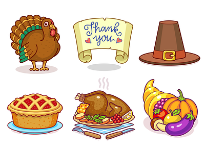 Thanksgiving Stickers dinner food icon stich sticker thanksgiving turkey virtual gift