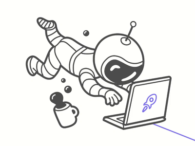 Turtle Developers astronaut cat character icon illustration infographic outline robot scheme
